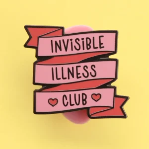 Invisible Illness Club Pink Ribbon Enamel Pin Badge